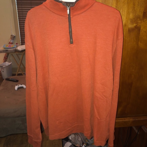 Mens Faded Glory Orange 4 Zip Pullover 